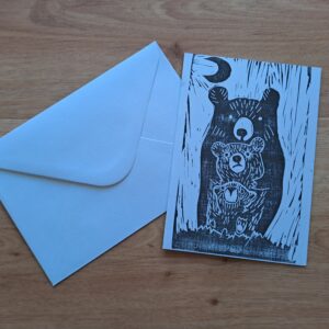 Carte gravée et imprimée – Trois ours