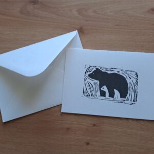 Carte gravée et imprimée – Ours blancs