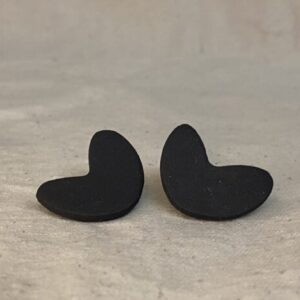 Boucle d'oreille cœur noir