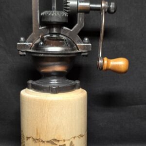 Moulin rustique à poivre, en frêne massif avec motif de type poya