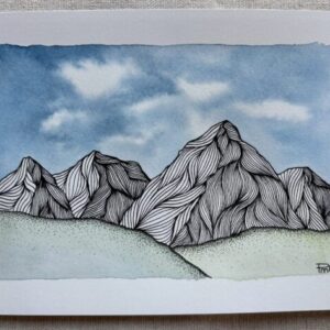 Après l'orage - illustration encre et aquarelle
