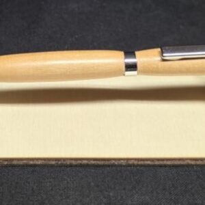 Stylo bille en merisier massif, mécanisme chrome