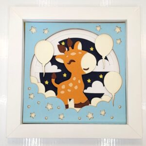 Cadre 3D bébé Girafe