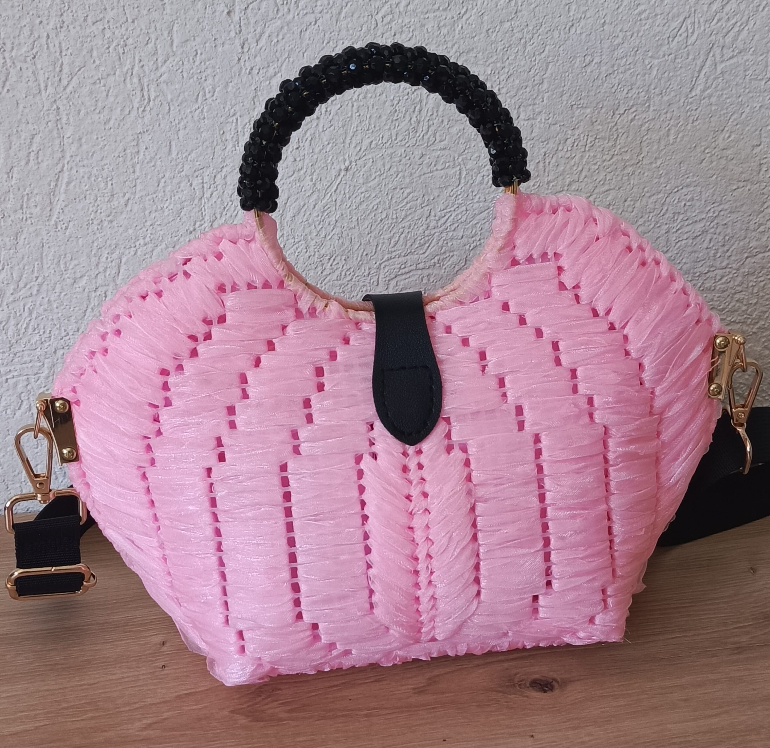 Sac fait main Rosélia - rose – Image 3