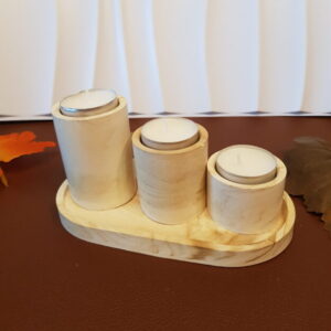 Plateau avec 3 bougeoirs