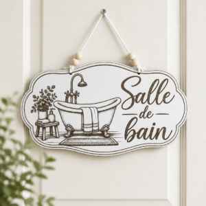 Plaque de porte salle de bain - env. 20 x 11 cm