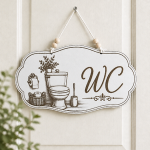 Plaque de porte salle de bain - env. 18 x 13 cm