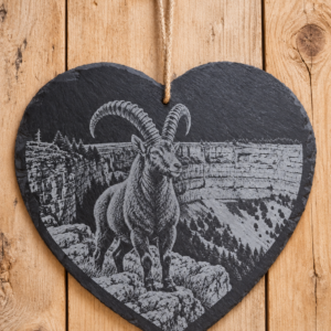 Ardoise cœur gravée – Illustrations à choix ou personnalisable
