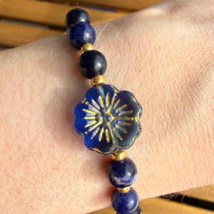 Bracelet CENTAURÉE - Sodalite & Fleur de Bohême