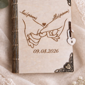 Boîte cadeau de mariage personnalisable – Forme livre