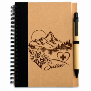 Cahier gravé avec stylo - Illustrations à choix  ou personnalisable
