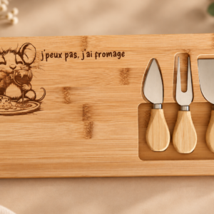 Set à fromage avec ustensiles - Illustrations à choix ou personnalisable