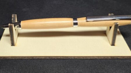 Stylo bille en merisier massif, mécanisme chrome